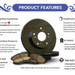 Front Rear Kit | 4 Black Drilled Anti-Rust Rotors & 8 Ceramic Pads - Image 2