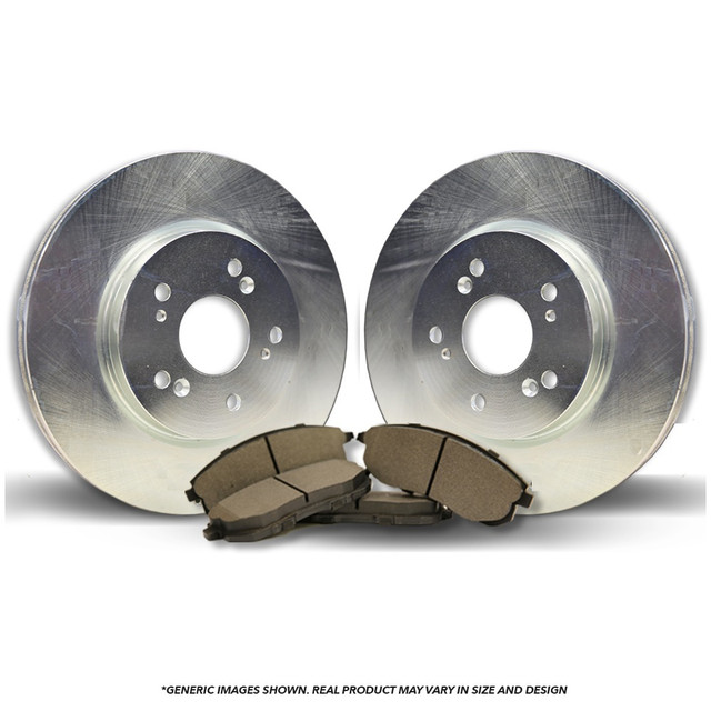 REAR Brake Kit | 2 Silver Coated Anti-Rust Brake Rotors & 4 Semi-Metallic Brake Pads