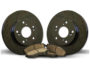 Front Kit | 2 Black Drilled Anti-Rust Rotors & 4 Ceramic Pads